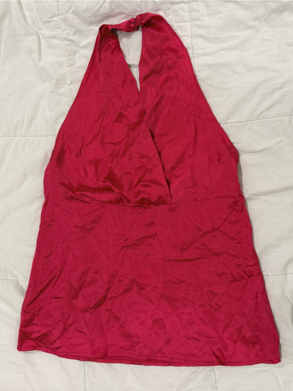 Vintage Lloyd Miller Bright Pink Silk Halter Too